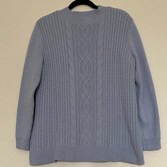 Karen Scott Vintage sweater knitted pullover in pale blue lavender shade size PL - Picture 1 of 8